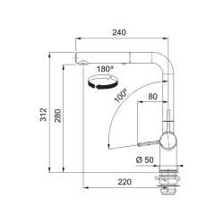 FRANKE ACTIVE ROBINET MITIGEUR MONOCOMMANDE AVEC DOUCHETTE DOUBLE JETS