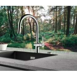 FRANKE ACTIVE J GRIFO MONOCOMANDO PARA FREGADERO CON DUCHA DE MANO DOBLE CHORRO CROMO