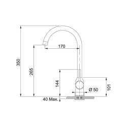 FRANKE POLA GRIFO MONOCOMANDO PARA FREGADERO CAÑO ALTO AVENA