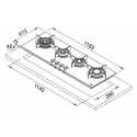 FRANKE MYTHOS STEEL PRO GAS HOB STAINLESS STEEL 120 CM