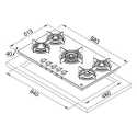 FRANKE MYTHOS STEEL PRO GAS HOB STAINLESS STEEL 90 CM