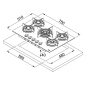 FRANKE MYTHOS STEEL PRO GAS HOB STAINLESS STEEL 75 CM