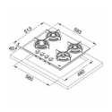 FRANKE MYTHOS STEEL PRO GAS HOB STAINLESS STEEL 60 CM