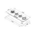 FRANKE MYTHOS FHCR 1204 3G TC HE BK C GAS HOB BLACK GLASS 120 CM