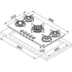 FRANKE MYTHOS FHCR 905 4G TC HE BK C GAS HOB BLACK GLASS 90 CM