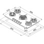 FRANKE MYTHOS FHCR 905 4G TC HE BK C GAS HOB BLACK GLASS 90 CM