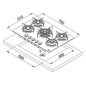 FRANKE MYTHOS FHCR 755 4G TC HE BK C GAS HOB BLACK GLASS 75 CM