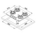 FRANKE MYTHOS FHCR 604 4G HE BK C GAS HOB BLACK GLASS 60 CM