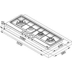 FRANKE MYTHOS NEPTUNE 1200 GAS HOB STAINLESS STEEL 110 CM