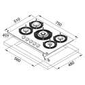 FRANKE MARIS FREE GAS HOB GLASS 75 CM