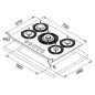 FRANKE MARIS FREE GAS HOB GLASS 75 CM