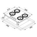 FRANKE MARIS FREE GAS HOB GLASS 60 CM