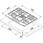 FRANKE SMART FHSM 755 4G DC XS E GAS HOB STAINLESS STEEL 73 CM