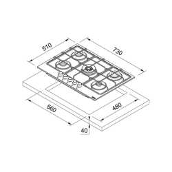 FRANKE SMART FHSM 755 4G DC GASKOCHFELD 73 CM