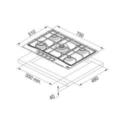 FRANKE COUNTRY FCH 755 GAS HOB 75 CM