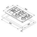 FRANKE MARIS 900 GAS HOB STAINLESS STEEL 90 CM