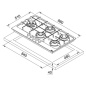 FRANKE MARIS 900 TABLE DE CUISSON À GAZ ACIER INOX 90 CM