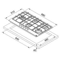 FRANKE SMART 900 GAS HOB STAINLESS STEEL 90 CM