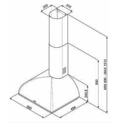 SMEG KS59AOE2 WALL MOUNTED CHIMNEY HOOD ANTHRACITE AESTHETIC COLONIALE 60 CM