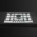 SMEG P272XGH GAS HOB CUCINA AESTHETIC STAINLESS STEEL BASE 72 CM