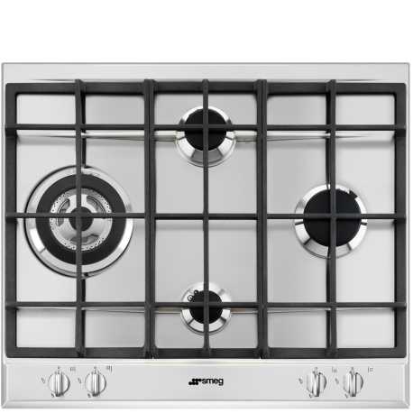 SMEG P261XGH GAS HOB CUCINA AESTHETIC STAINLESS STEEL BASE 60 CM