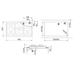 SMEG SRV896AVOGH2 GASKOCHFELD 90 CM HAFER