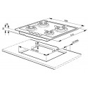 SMEG GAS HOB P64ES POLISHED STAINLESS STEEL 60 CM PIANO DESIGN