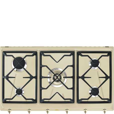 SMEG SRV896POGH TABLE DE CUISSON ESTHÉTIQUES COLONIALE 90 CM CRÈME