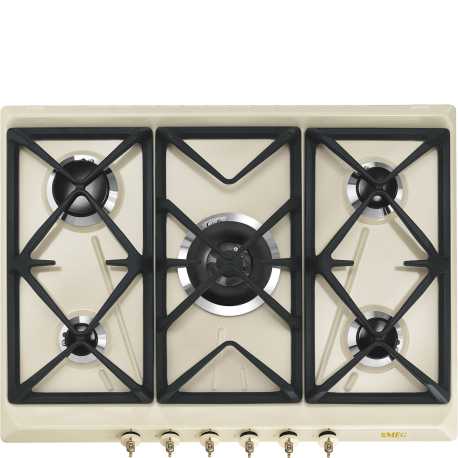 SMEG SRV876POGH GAS HOB AESTHETIC COLONIALE CREAM 70 CM