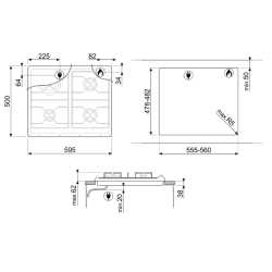 SMEG SRV864AVOGH2 GASKOCHFELD 60 CM HAFER