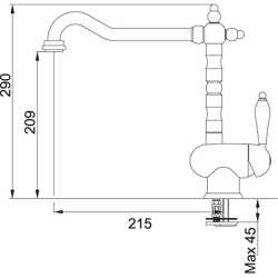 FRANKE OLD ENGLAND MISCELATORE MONOCOMANDO RAME