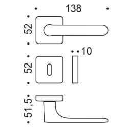 COLOMBO DESIGN DOOR HANDLES PAIR ONEQ MOOD COLLECTION MADE IN ITALY