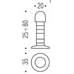 COLOMBO DESIGN TÜRSTOPPER VERSTELLBARE SCHWARZE GUMMI-TOPS