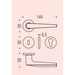 COLOMBO DESIGN DOOR HANDLES PAIR _PEAK SERIES ON ROSE