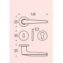 COLOMBO DESIGN DOOR HANDLES PAIR _PEAK SERIES ON ROSE