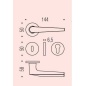 COLOMBO DESIGN DOOR HANDLES PAIR _PEAK SERIES ON ROSE