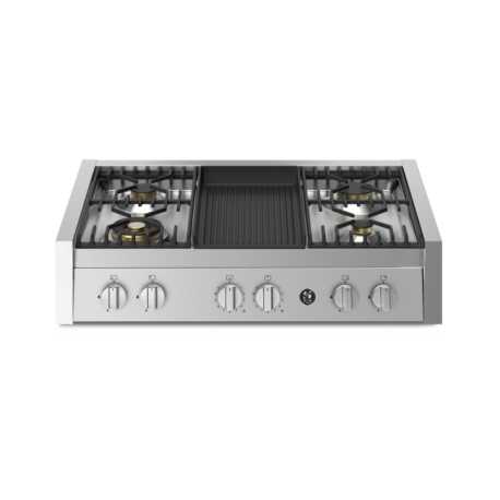 TABLE DE CUISSON À GAZ À POSER STEEL CUCINE SÉRIE GENESI 4 BRÛLEURS + GRILLE