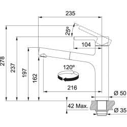 FRANKE CENTRO DOCCIA ROBINET MITIGEUR MONOCOMMANDE AVEC DOUCHETTE EXTRACTIBLE CHROME