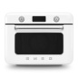SMEG KOMBI-TISCH DAMPFBACKOFEN ÄSTHETIK 50's STYLE WEISS