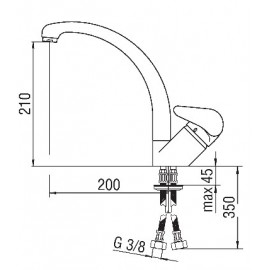 NOBILI SINGLE LEVER SINK MIXER TAP MISTRAL JUNIOR CHROME