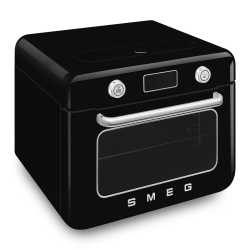 SMEG KOMBI-TISCH DAMPFBACKOFEN ÄSTHETIK 50's STYLE SCHWARZ