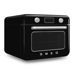 SMEG KOMBI-TISCH DAMPFBACKOFEN ÄSTHETIK 50's STYLE SCHWARZ