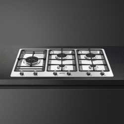SMEG GASKOCHFELD PS9062 EDELSTAHL 90 CM