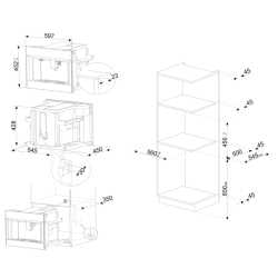 SMEG CMS4104B3 EINBAU-KAFFEEVOLLAUTOMAT DESIGNLINIEN LINEA SCHWARZ