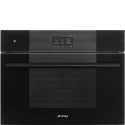SMEG SO4104M2PB3 EINBAU KOMPAKT-MIKROWELLEN H 45 CM DESIGNLINIEN LINEA PURE BLACK