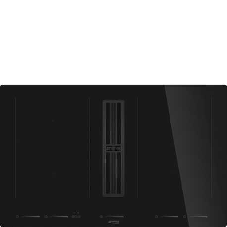 SMEG HOBD682D2 INDUCTION HOB WITH INTEGRATED HOOD BLACK 83 CM
