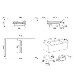 SMEG HOBD682D2 INDUKTION MIT KOCHFELDABZUG SCHWARZ 83 CM