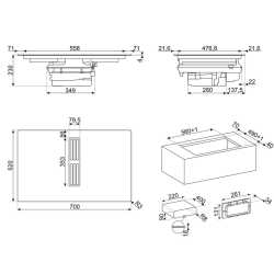 SMEG HOBD472D2 INDUCTION HOB WITH INTEGRATED HOOD BLACK 70 CM