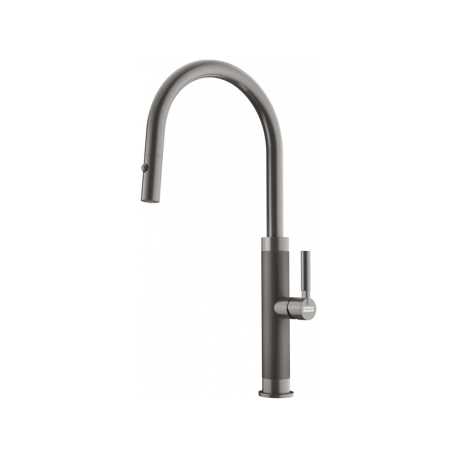 FRANKE MYTHOS MASTERPIECE ROBINET MITIGEUR MONOCOMMANDE AVEC DOUCHETTE EXTRACTIBLE ACIER INOX ANTHRACITE
