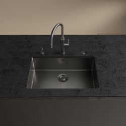 FRANKE MYTHOS MASTERPIECE ROBINET MITIGEUR MONOCOMMANDE AVEC DOUCHETTE EXTRACTIBLE ACIER INOX ANTHRACITE